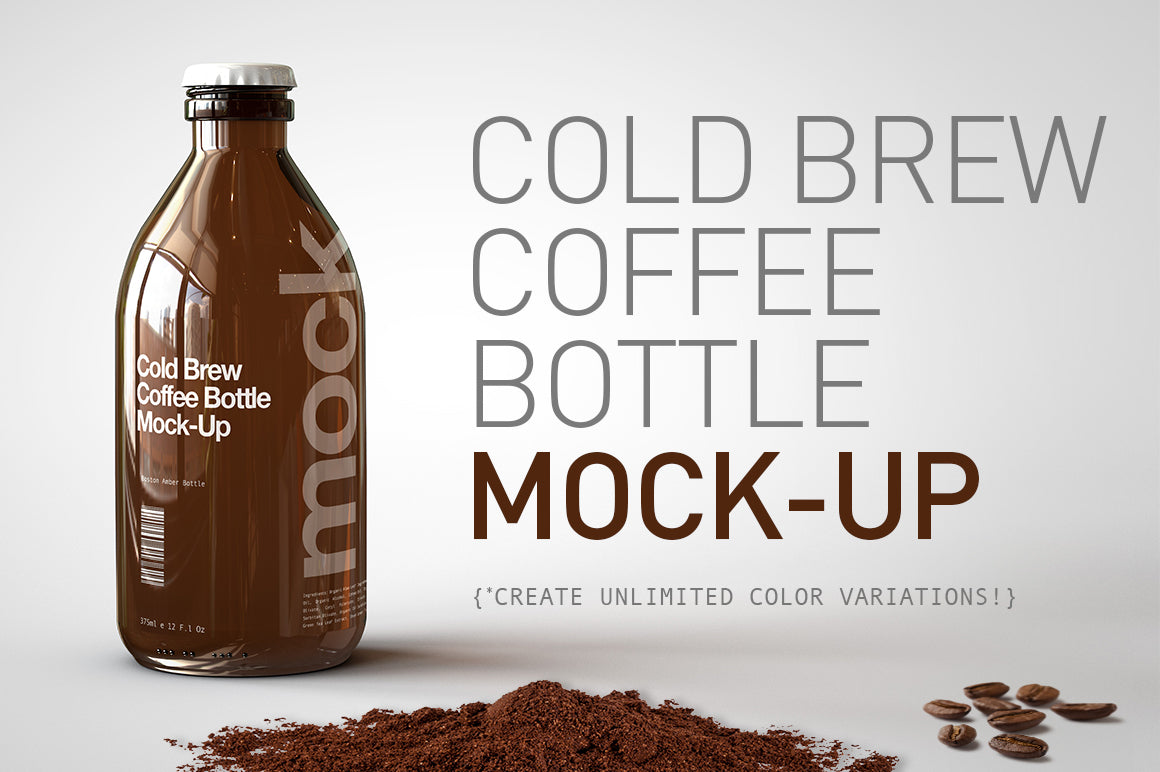 Download Cold Brew Coffee Bottle Mock Up Stubby Beer Bottle Mock Up The Sound Of Breaking Glass Creative Studio