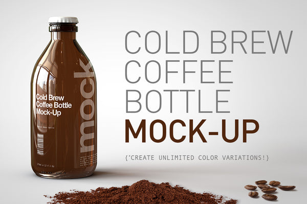 Download Cold Brew Coffee Bottle Mock-Up | Stubby Beer Bottle Mock-Up - The Sound Of Breaking Glass ...