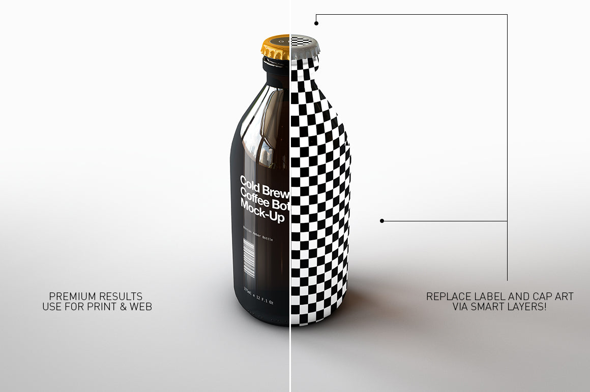 Download Cold Brew Coffee Bottle Mock Up Stubby Beer Bottle Mock Up The Sound Of Breaking Glass Creative Studio