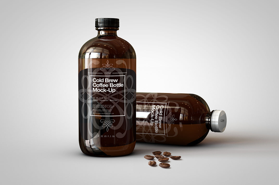 Download Cold Brew Coffee Bottle Mock-Up | Squealer Beer Bottle ...