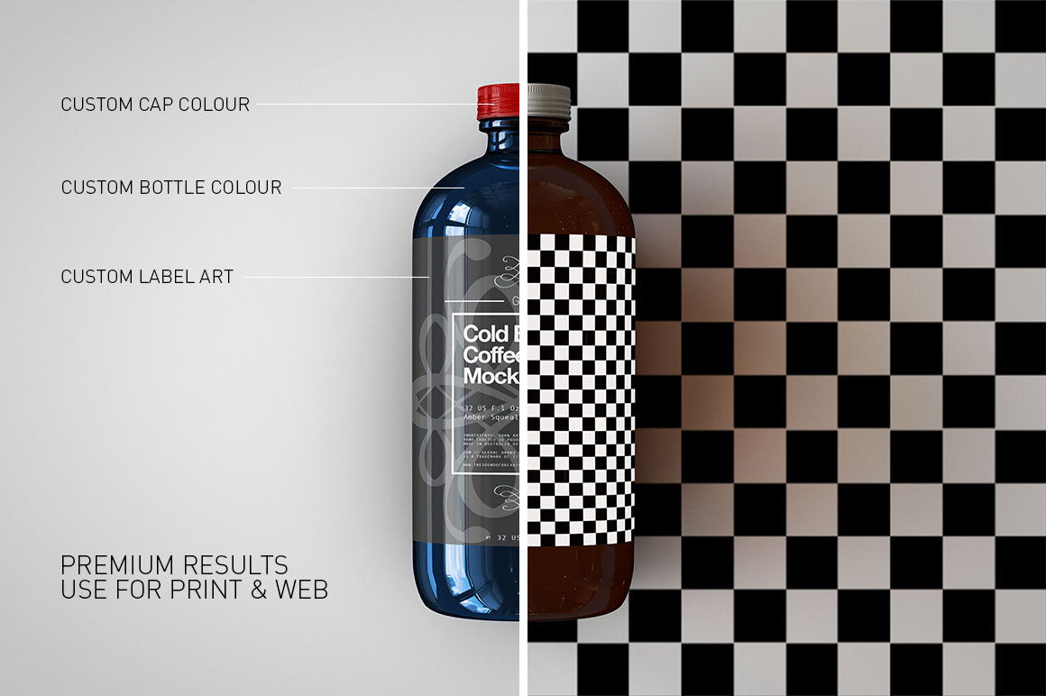 Download Cold Brew Coffee Bottle Mock-Up | Squealer Beer Bottle ...