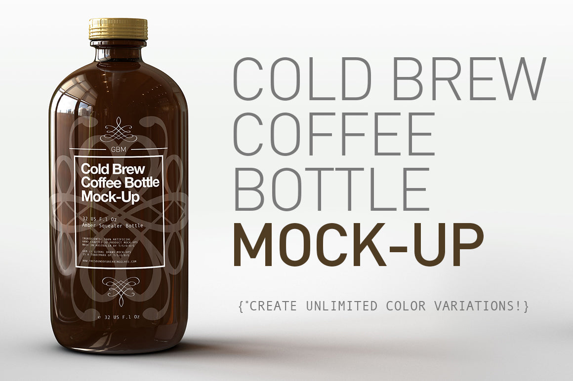 Download Cold Brew Coffee Bottle Mock-Up | Squealer Beer Bottle Mock-Up - The Sound Of Breaking Glass ...