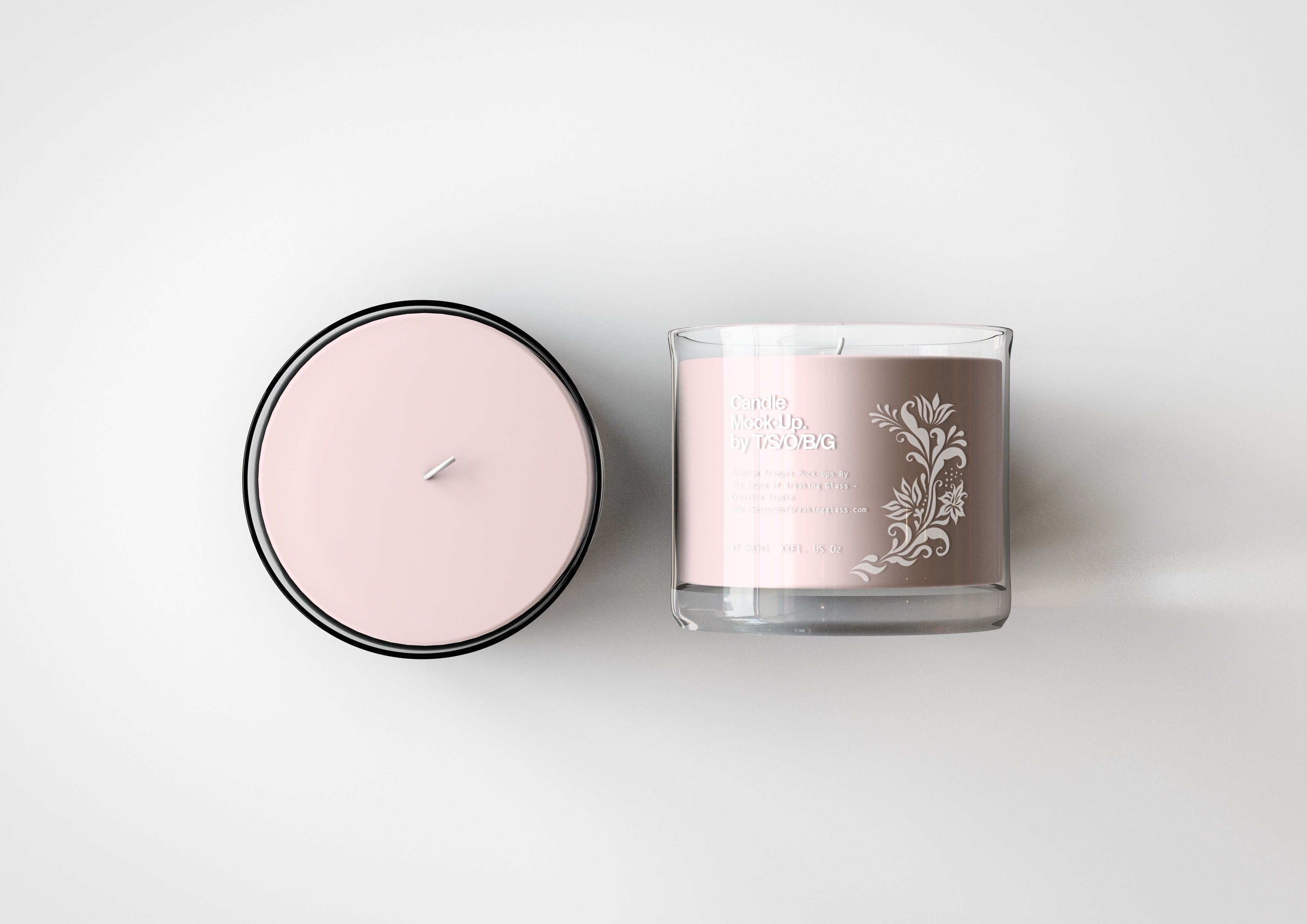Download Scented Candle Mock-Up | Glass Candle & Packaging Mock-Up - The Sound Of Breaking Glass ...