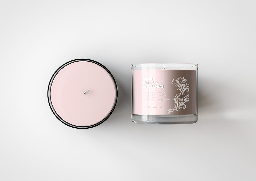 Scented Candle Mock-Up | Glass Candle & Packaging Mock-Up ...