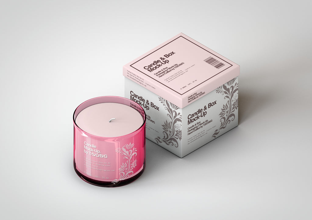 Download Scented Candle Mock-Up | Glass Candle & Packaging Mock-Up ...