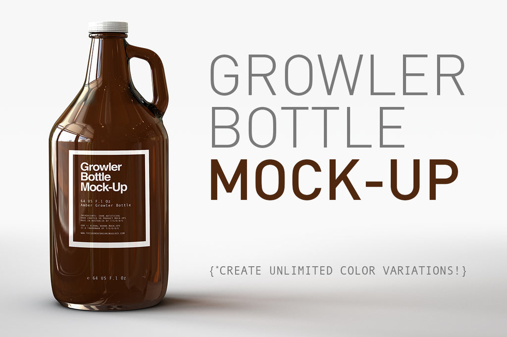 Download Growler Beer Bottle Mock-Up | Craft Beer Jug Mock-Up - The Sound Of Breaking Glass - Creative Studio