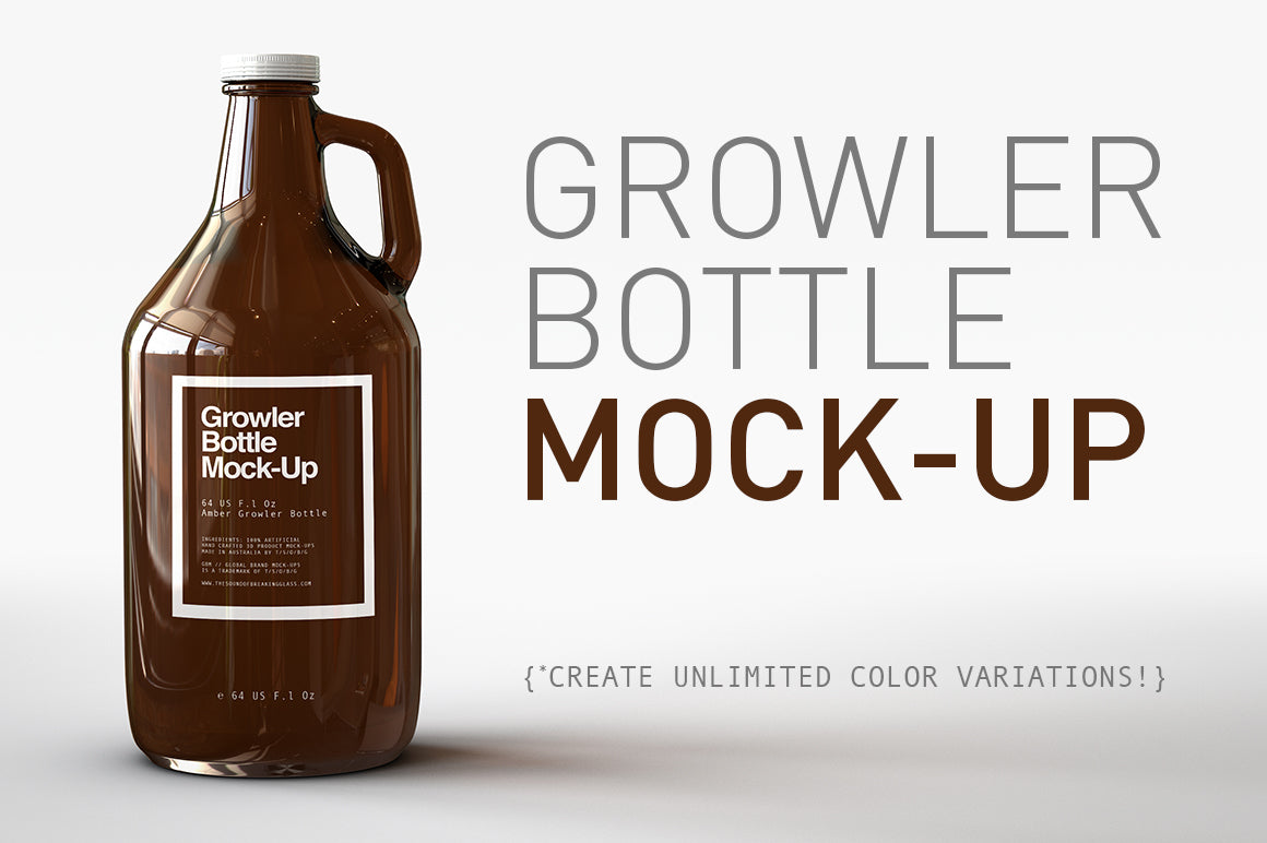 Download Growler & Squealer Beer Bottle Mock-Up Bundle | Edition #1 - The Sound Of Breaking Glass ...