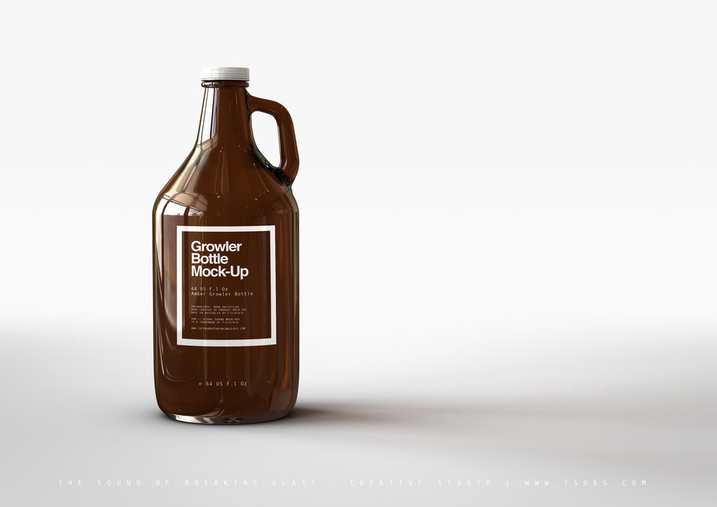 Download Growler Beer Bottle Mock-Up | Craft Beer Jug Mock-Up - The Sound Of Breaking Glass - Creative Studio