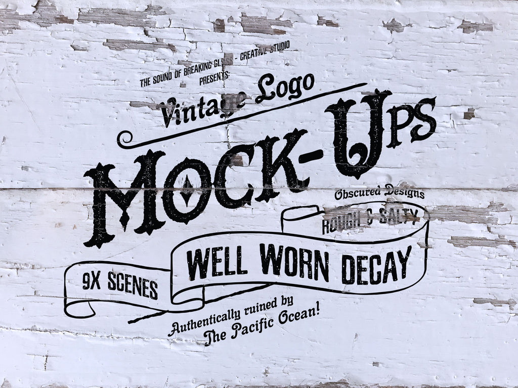 Download Vintage Logo Mock-Up Set | Cracked Paint | Rusty Grunge Logo Mock-Up - The Sound Of Breaking ...