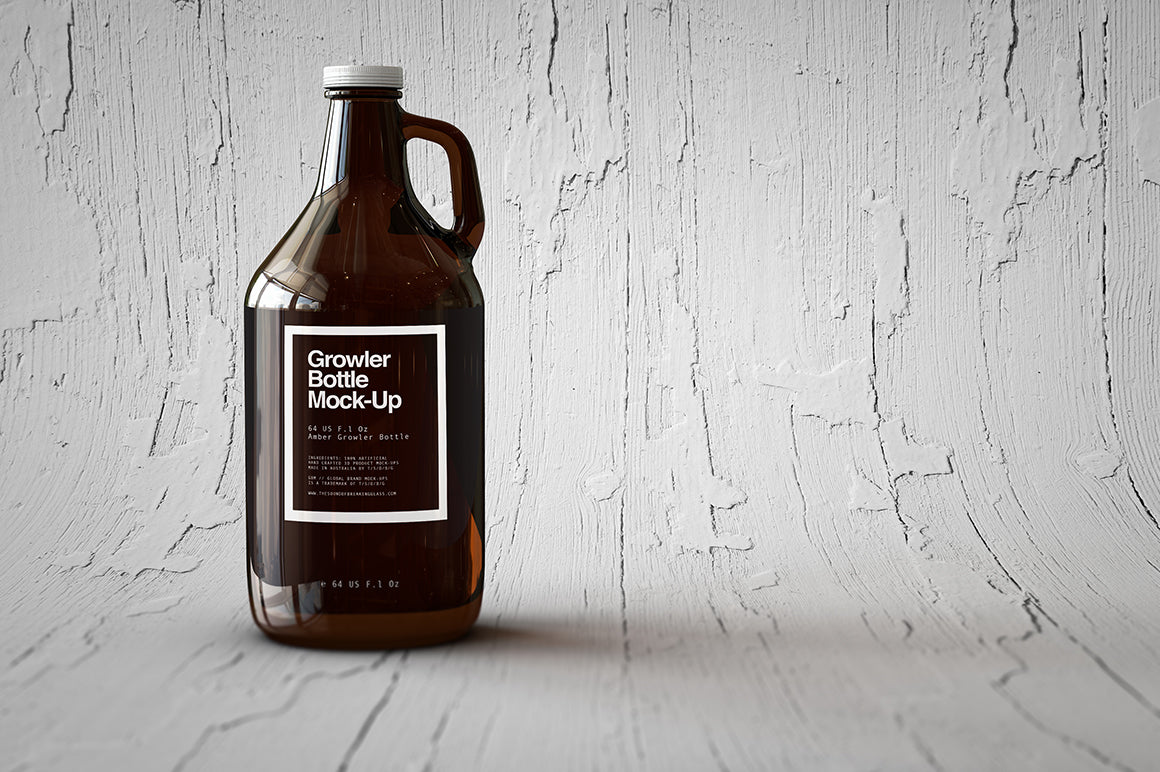 Download Growler Beer Bottle Mock-Up | Craft Beer Jug Mock-Up - The Sound Of Breaking Glass - Creative Studio