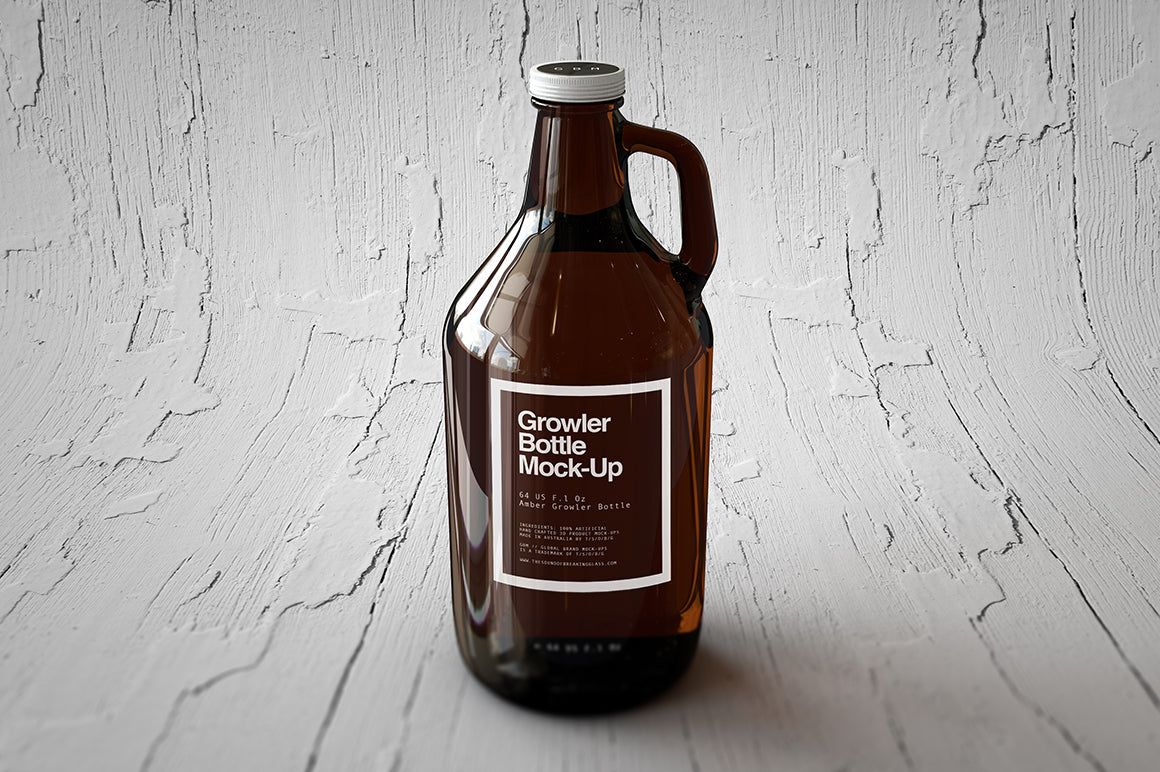 Download Growler Beer Bottle Mock-Up | Craft Beer Jug Mock-Up - The Sound Of Breaking Glass - Creative Studio