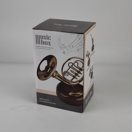 Brass Instruments Rotating Music Box - French Horn, Tuba and