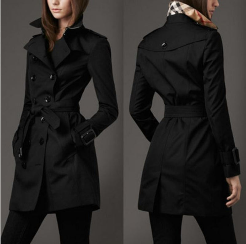 Black Double Breasted Edgy Trench Coat | Womens Jackets - Edgy Couture