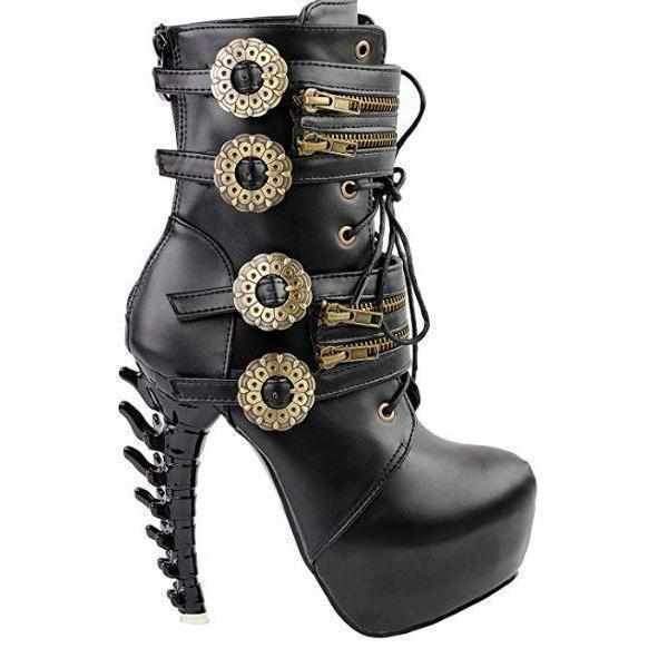 edgy boots black