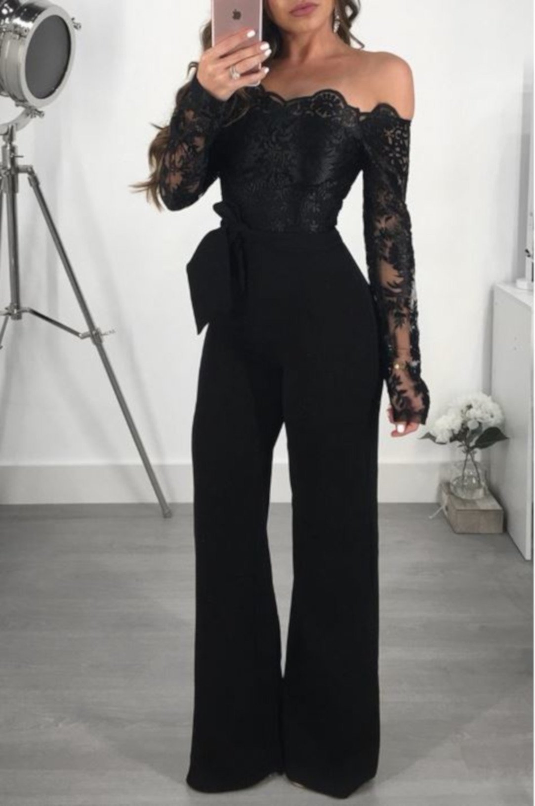 all black romper pants