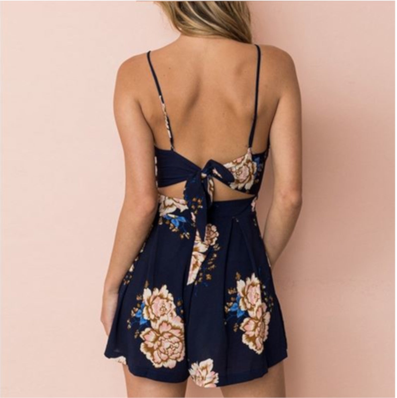 blue romper shorts