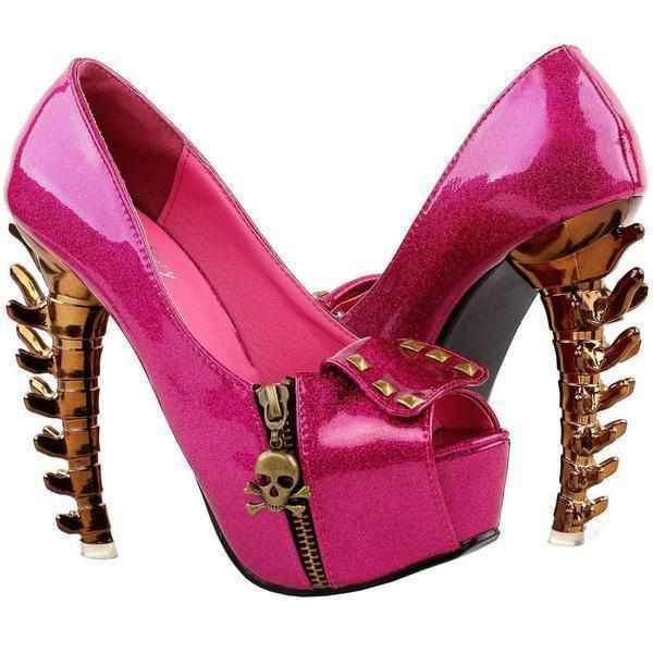 SALE! Metallic Pink High Heels W/ Studs | Womens Shoes - Edgy Couture