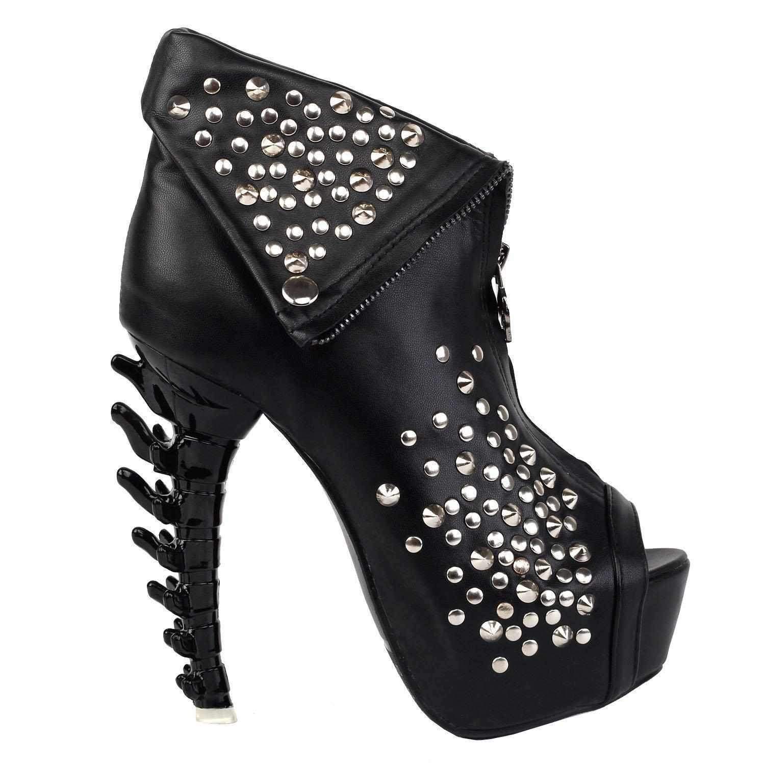 edgy black ankle boots