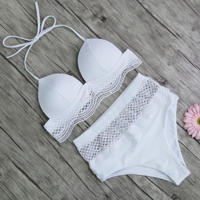 Fresh White Triangle Top Bikini | Swimsuits For Women Edgy Couture