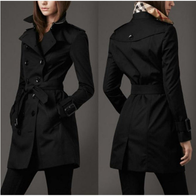 Black Double Breasted Edgy Trench Coat | Womens Jackets - Edgy Couture