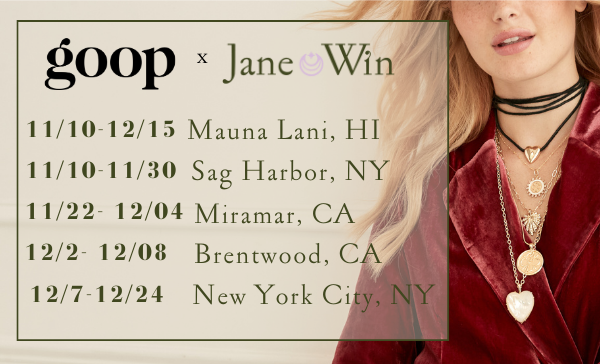 Jane Win goop schedule
