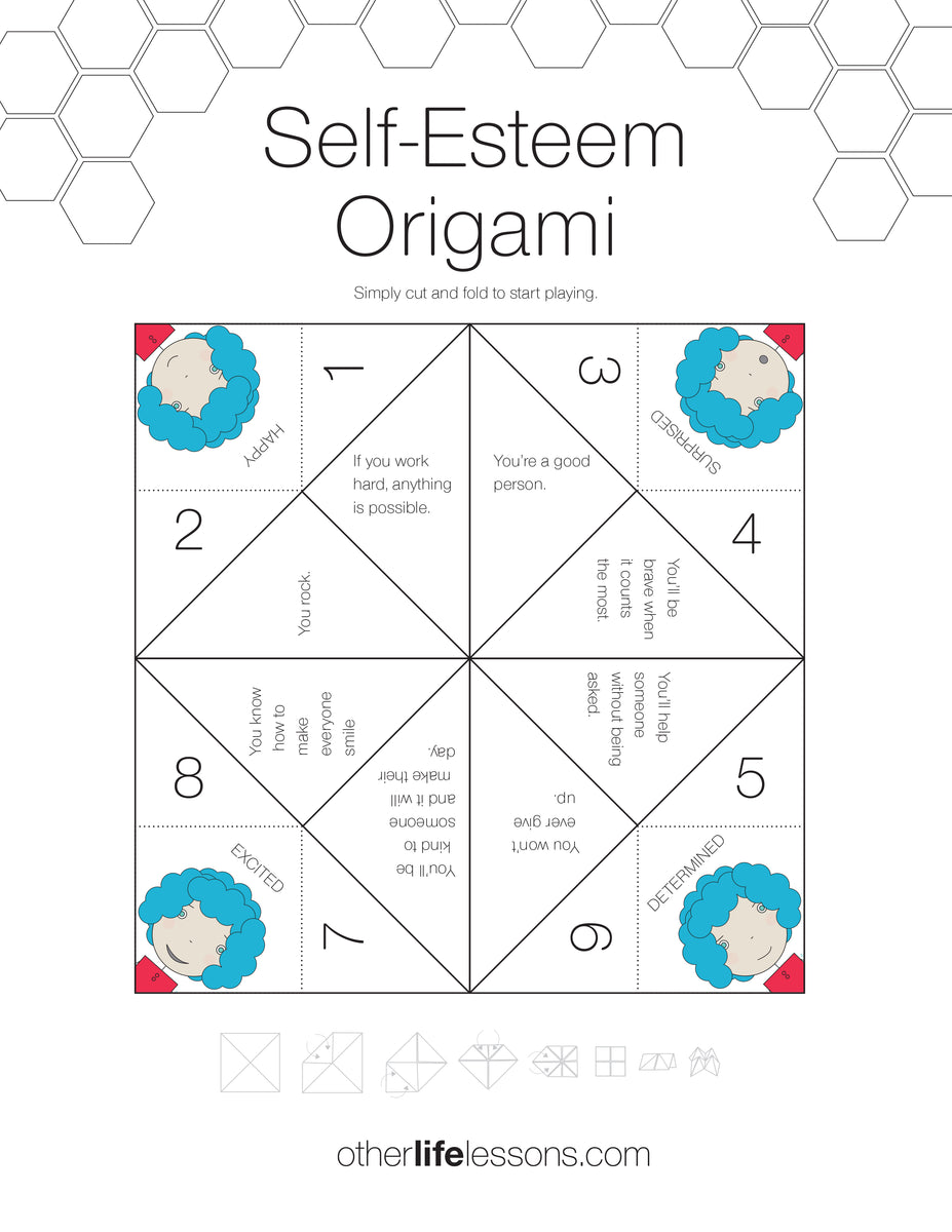 self esteem origami game free printable other life lessons