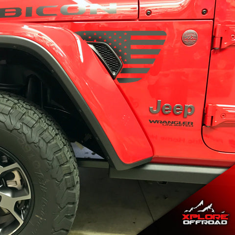 Jeep Wrangler American Flag Fender Vent Decals | JL & Gladiator 2018+ –  XPLORE OFFROAD® - Stand Out From The Crowd | Jeeps, Trucks, SUVs, 4X4s