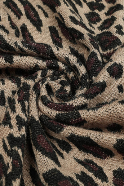 Animal Print Faux Fur Trim Poncho Jacket-4 Colors-One Size-ETA 5-10 Business Days
