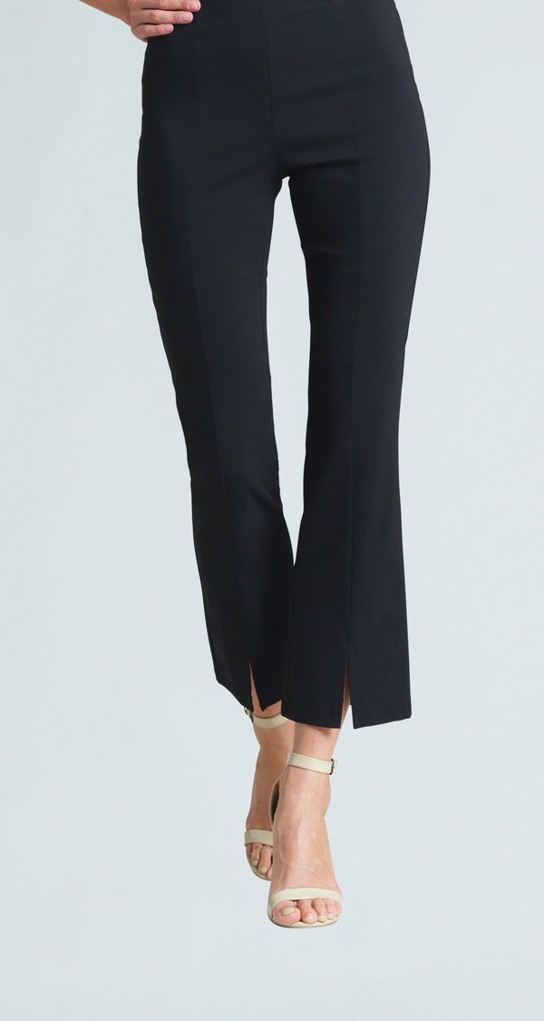 Solid Center Seam Soft Knit Ankle Pant with Slit Front Hem-2 Colors-Clara Sun Woo-PT4-ETA 7-10 Business Days From Order Date, No Rush Shipping Available With Clara