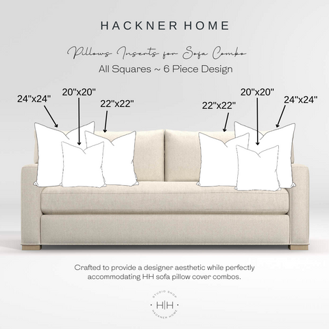 Sectional Pillow Inserts for L-Shaped Bench