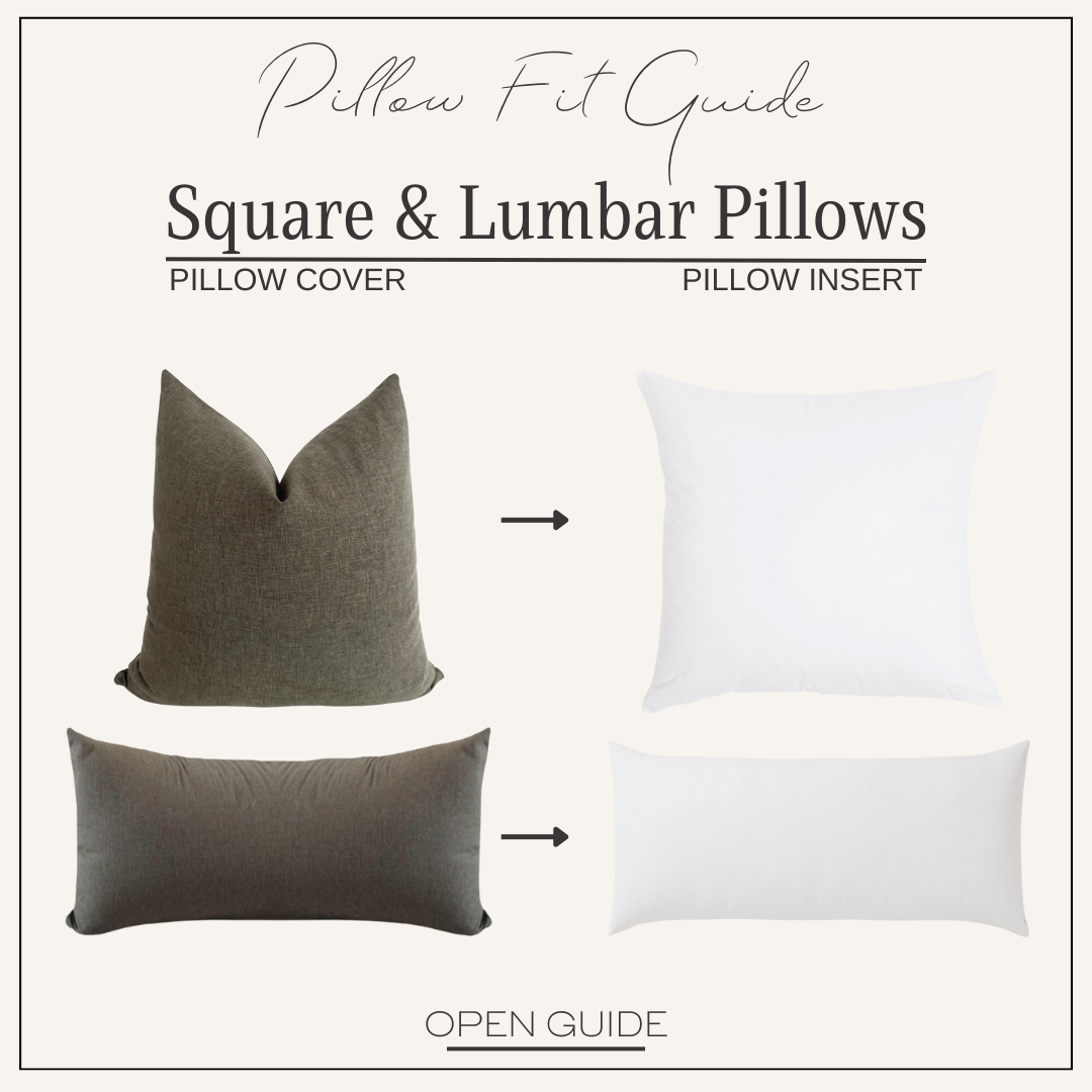 Hackner Home Pillow Fit Guide for Square and Lumbar pillows