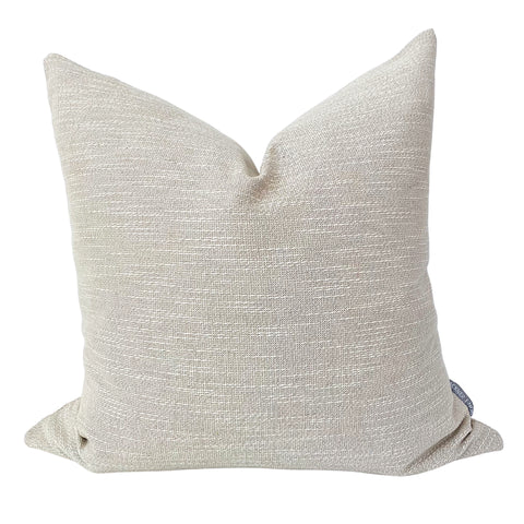 Sky Blue Organic Linen Pillow Cover with White Ribbon Trim – Lo Home