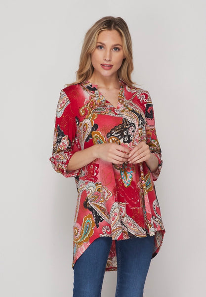 Red Gabby Print Top – Magnolia Road Boutique