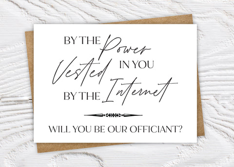 Will you be our officiant card