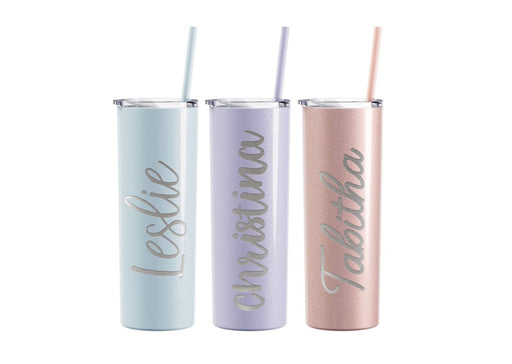 Pink & Gold Glitter Tumbler, 30 oz Skinny Tumbler with Straw, Personal –  The Blessed Honey Co.