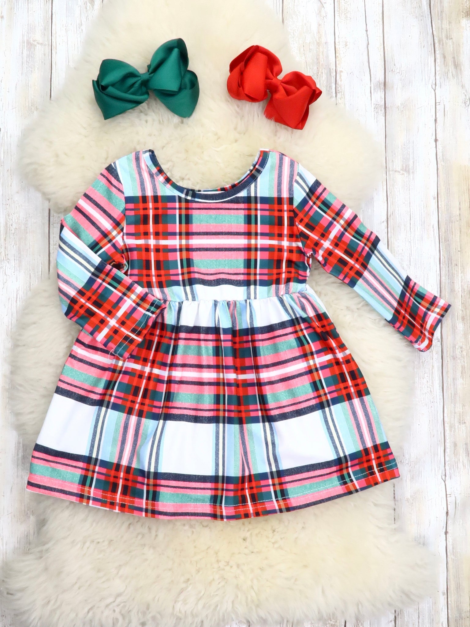 plaid holiday dress