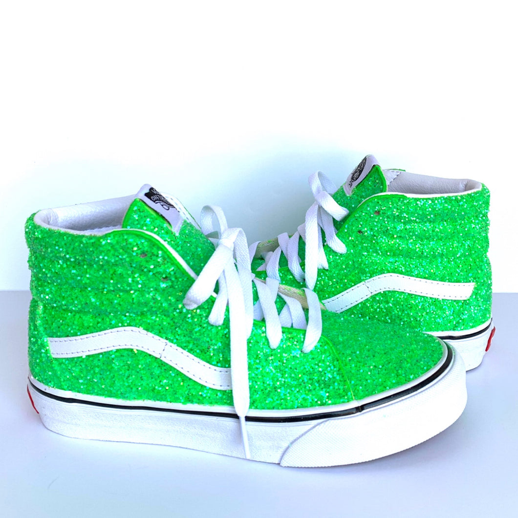 Glitter Classic Vans - Lime Green 