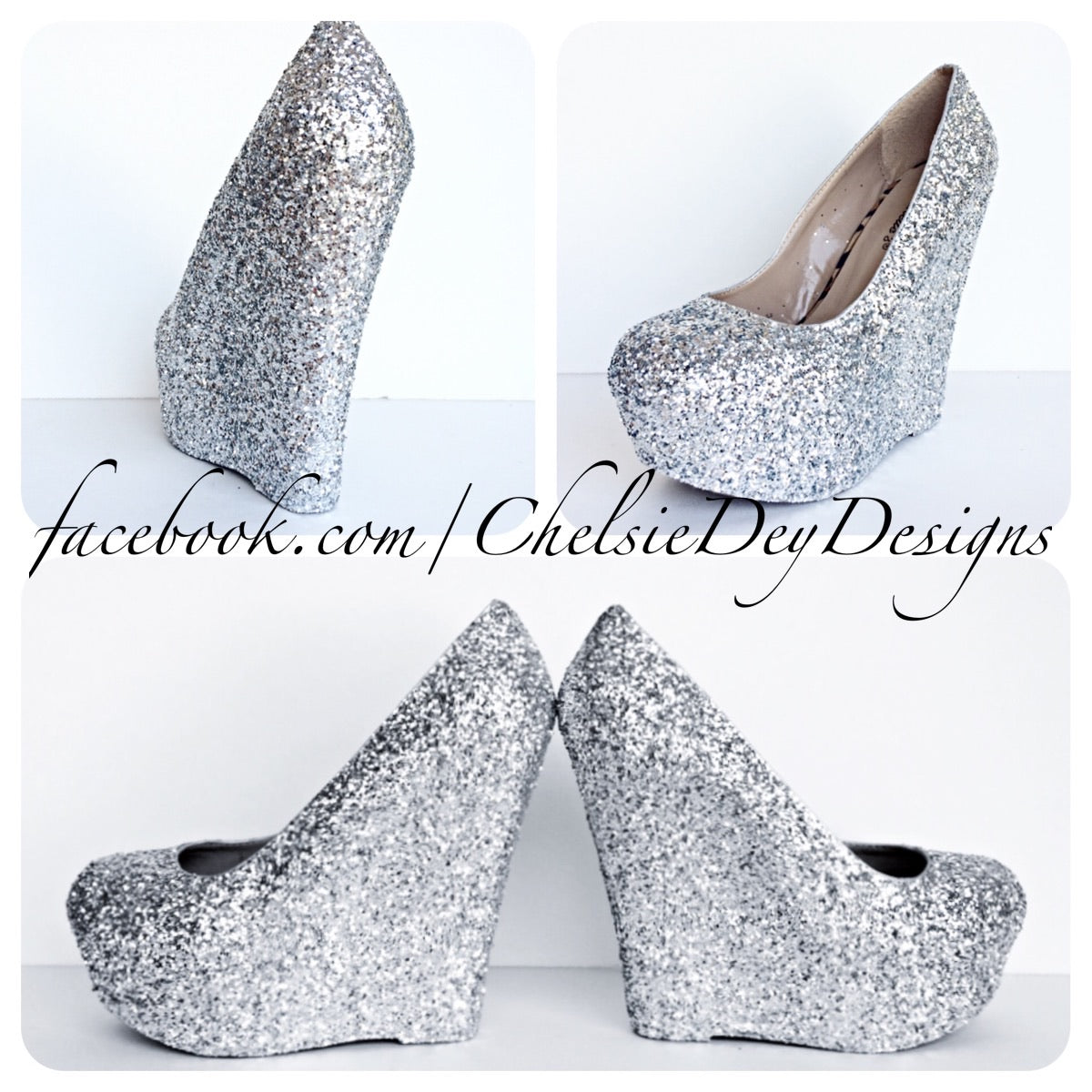 silver wedge pumps