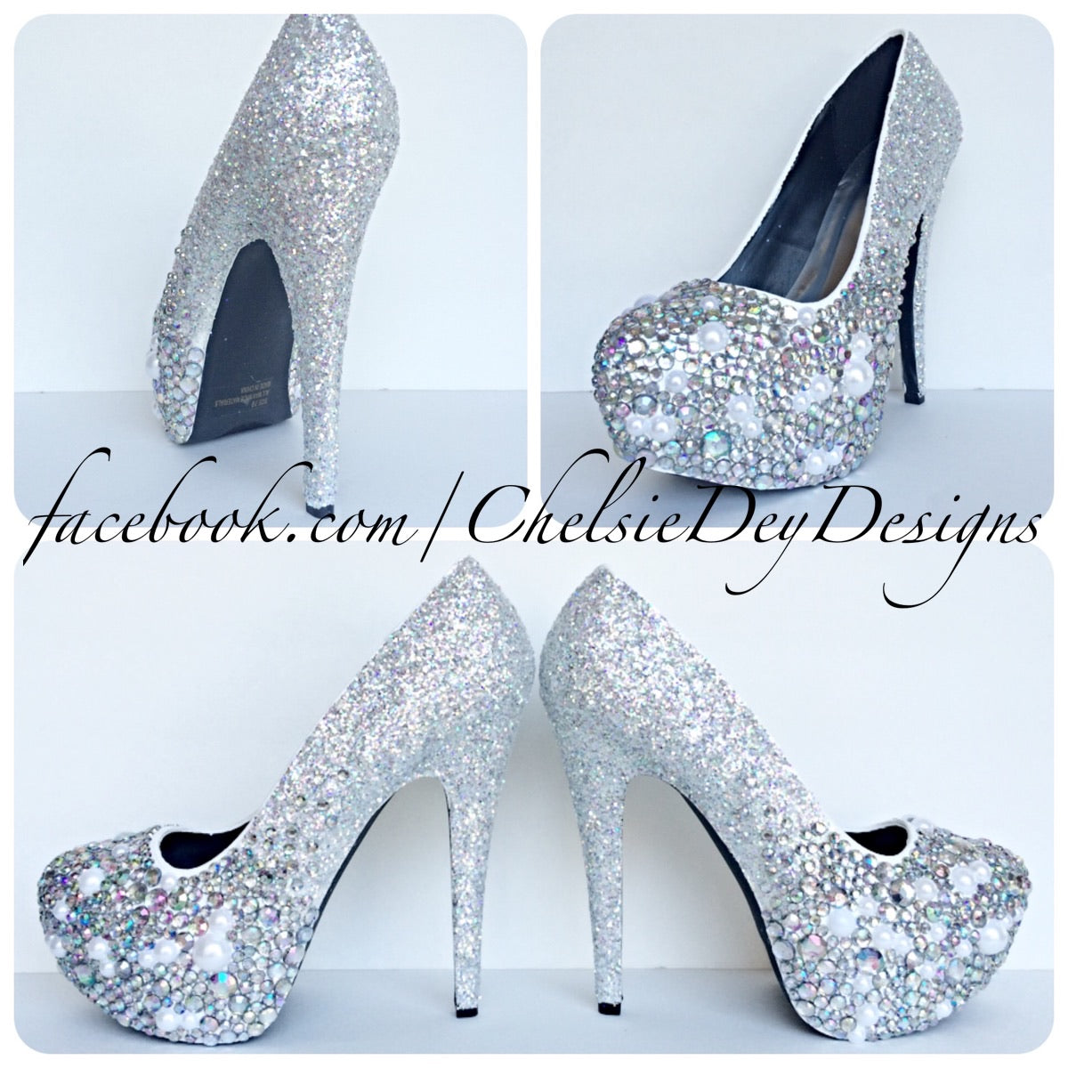 silver pearl heels