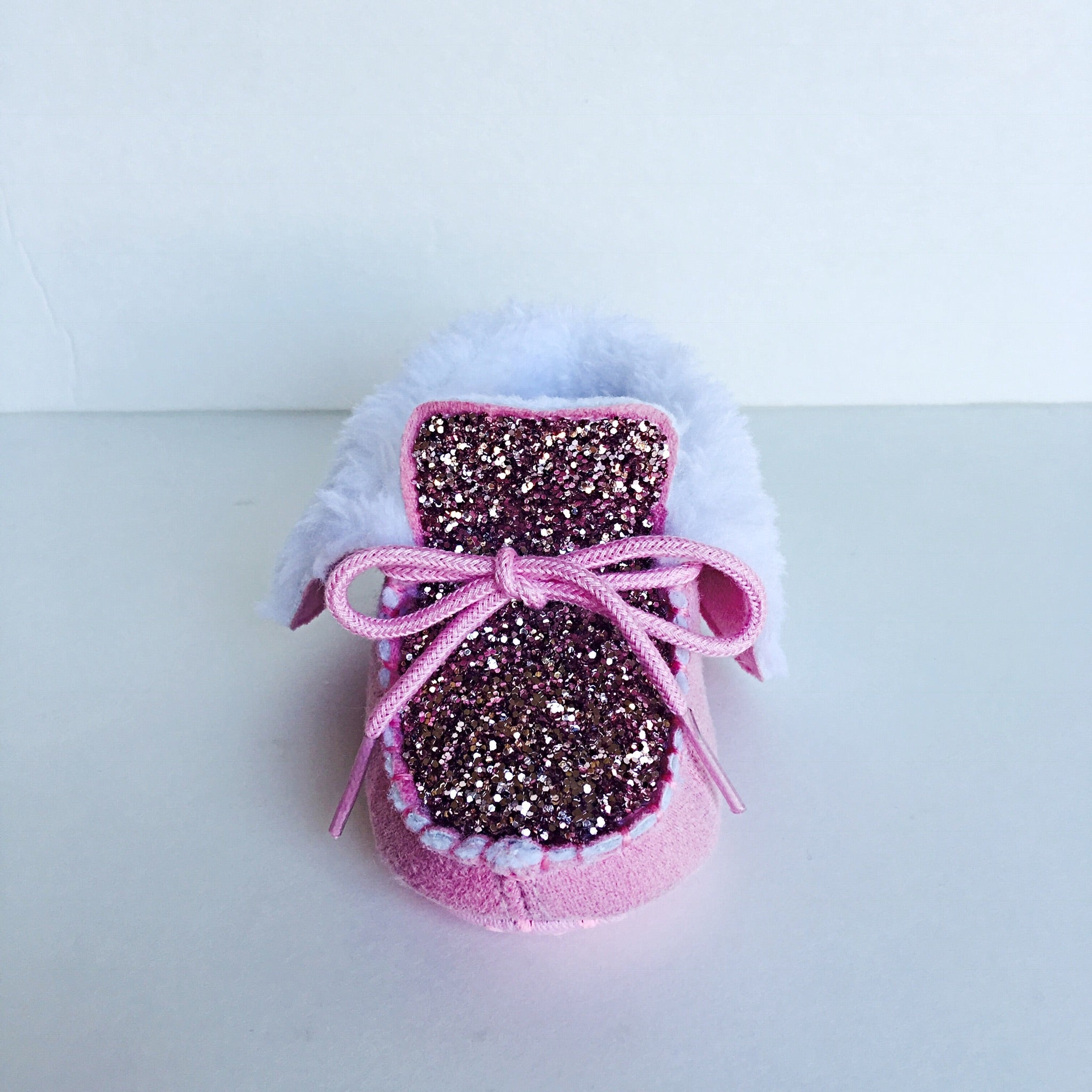 Glitter Baby Booties - Light Pink Boots - Sparkly Kids Shoes