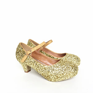 gold flower girl shoes