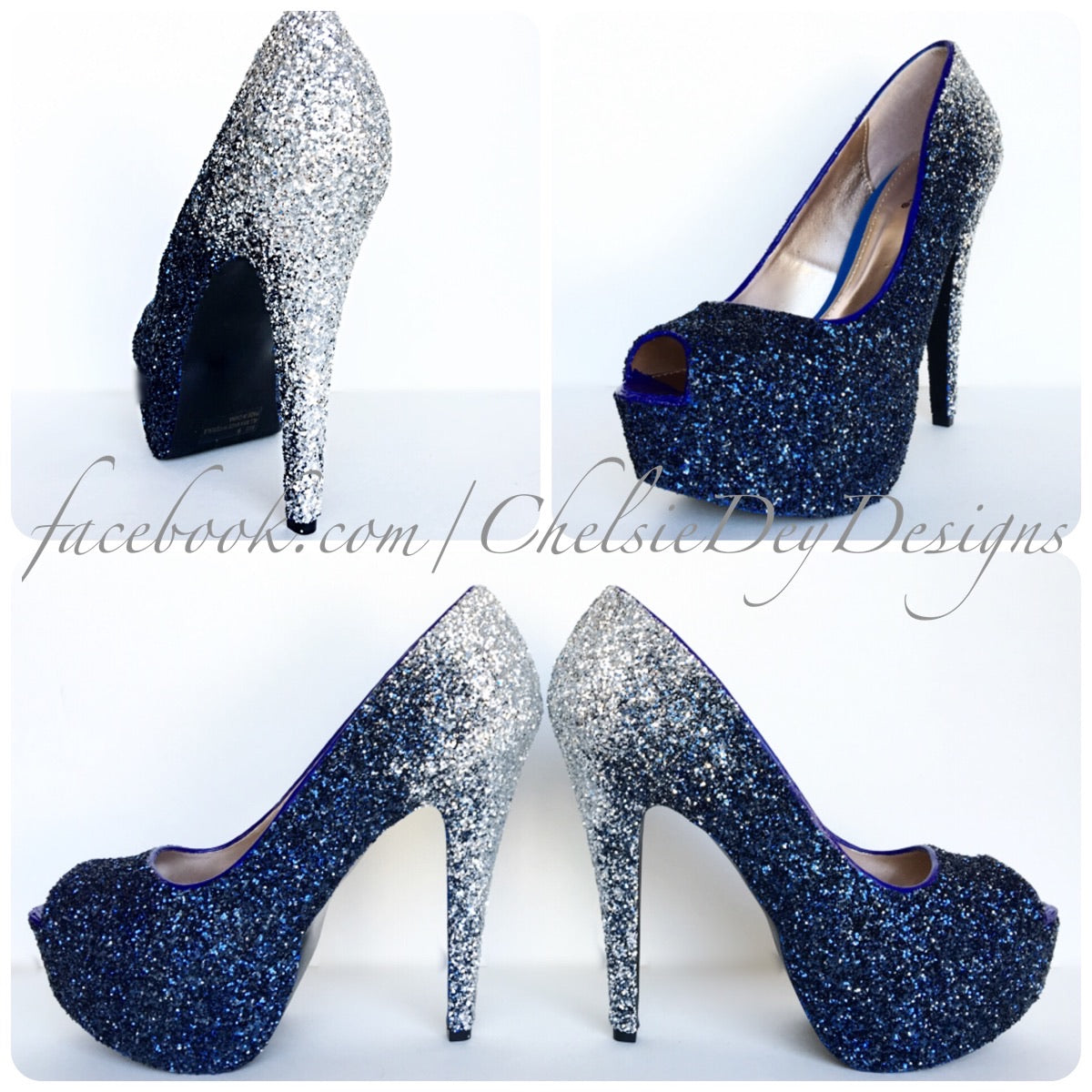 navy blue peep toe shoes