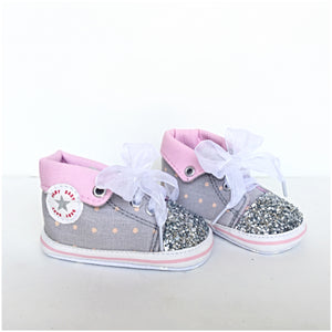 baby pink glitter converse