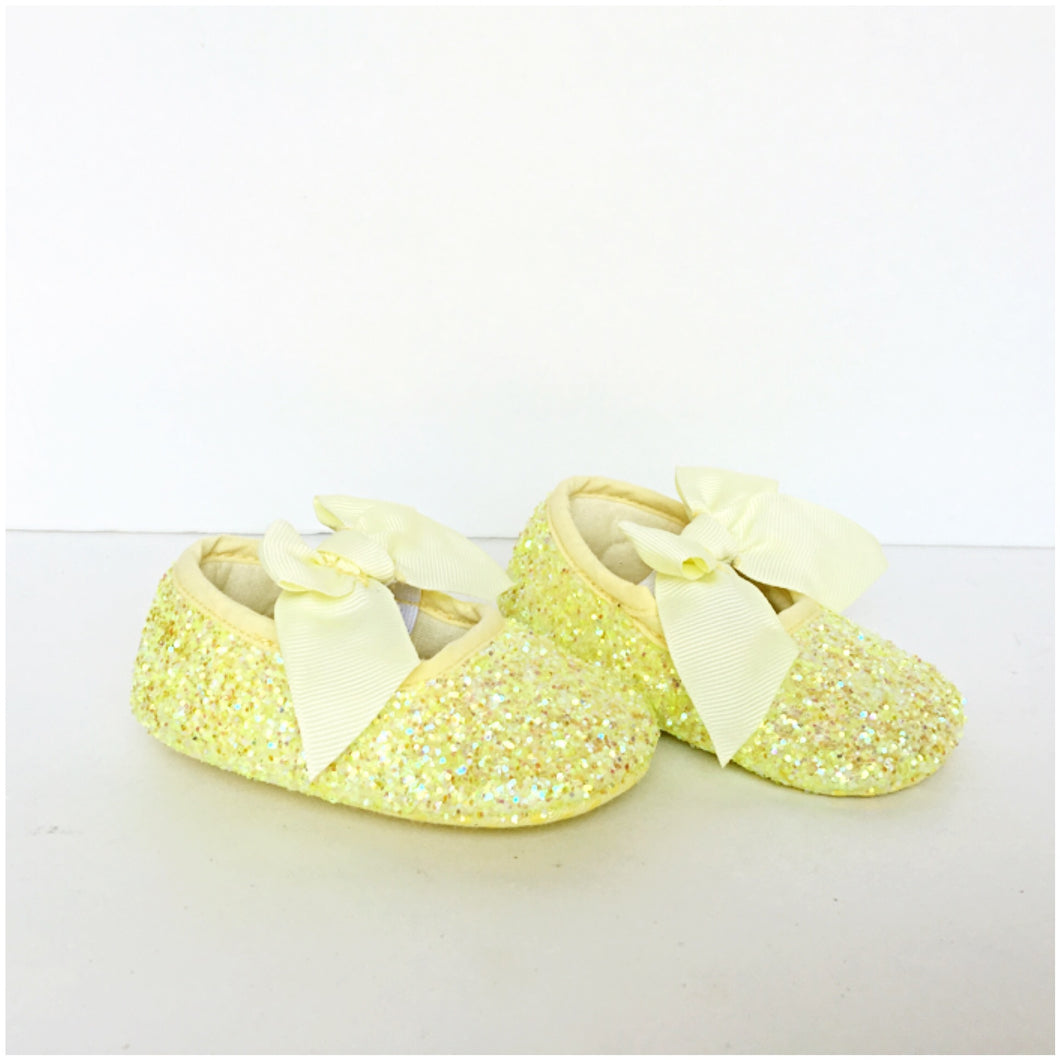 yellow glitter shoes