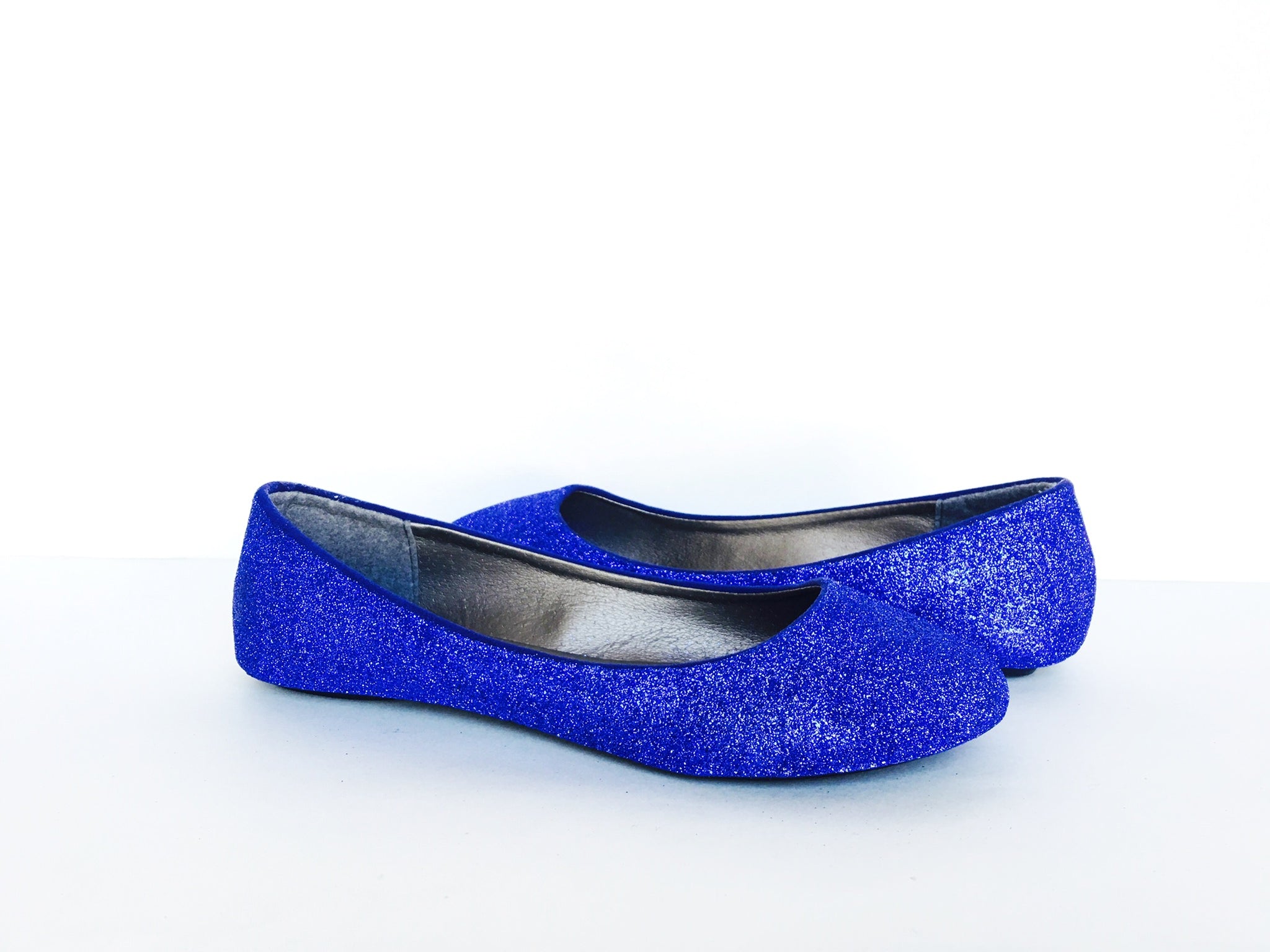 Royal Blue Glitter Flats, Ballet Shoes 