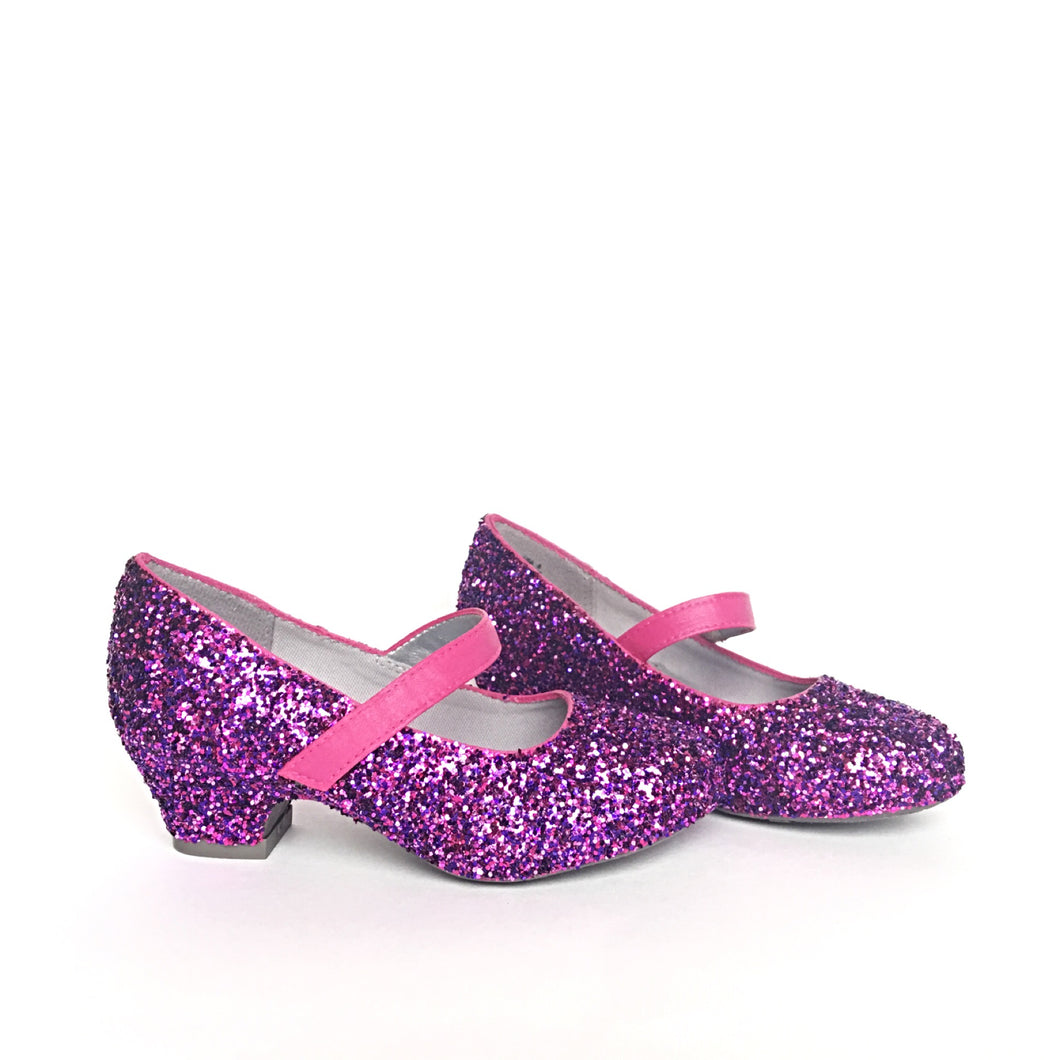 Hot Pink \u0026 Purple Glitter Girls Heels 