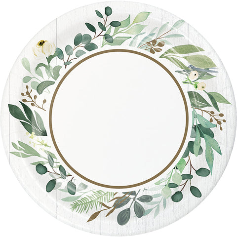 Sage Green Baby Shower Plates Hey Baby Gold Eucalyptus Oh Baby Birthday  Tableware Green Floral Disposable Paper Plate Party Supplies Serves 8  Guests for Kids Cutlery Plates Napkin Cups Set 