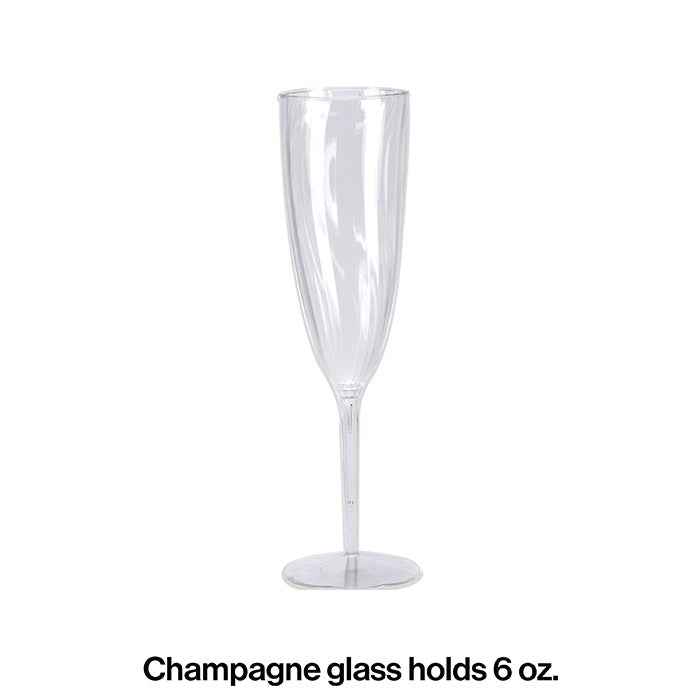 clear plastic flute glasses