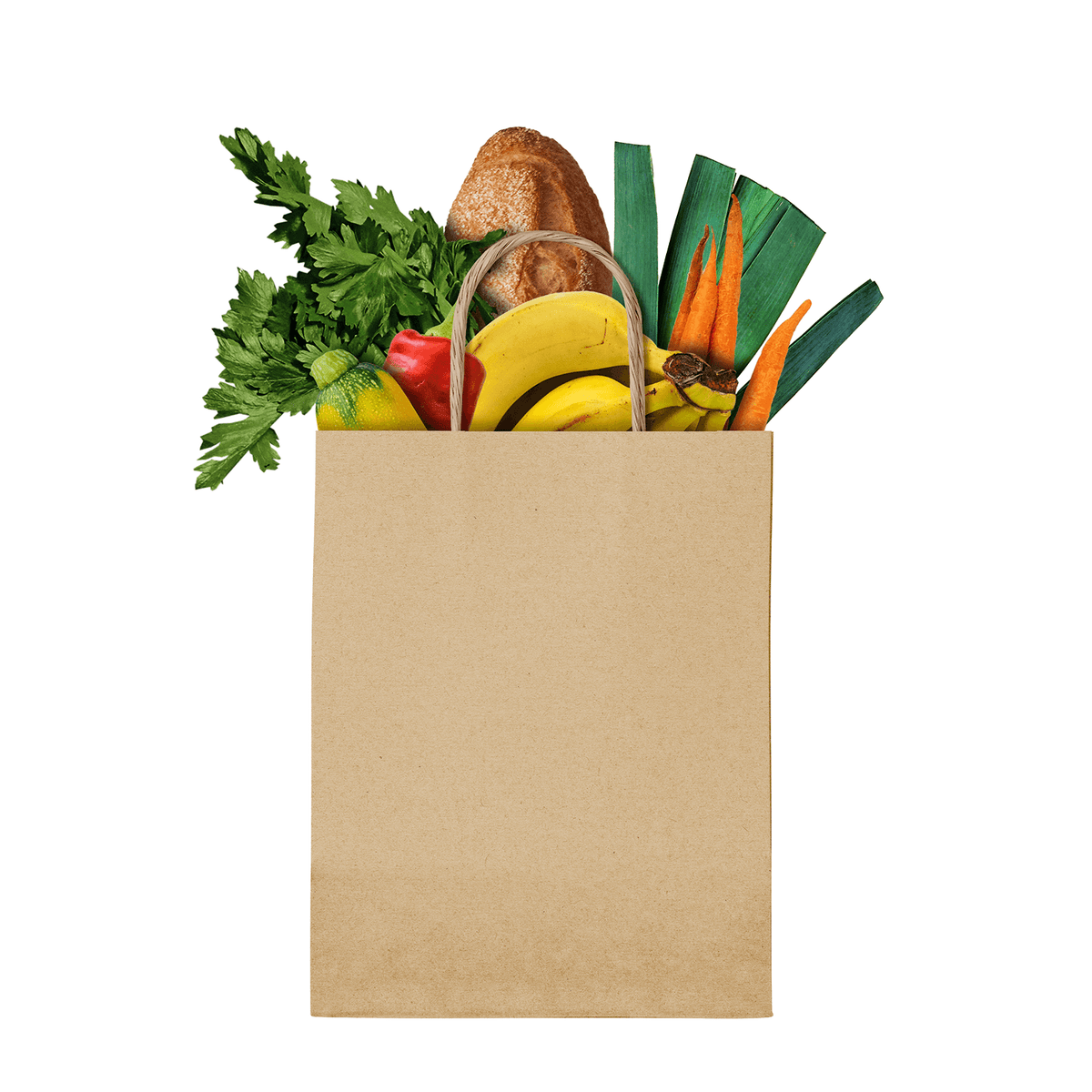 White Kraft shopping bags 8x4.5x10.5 inch