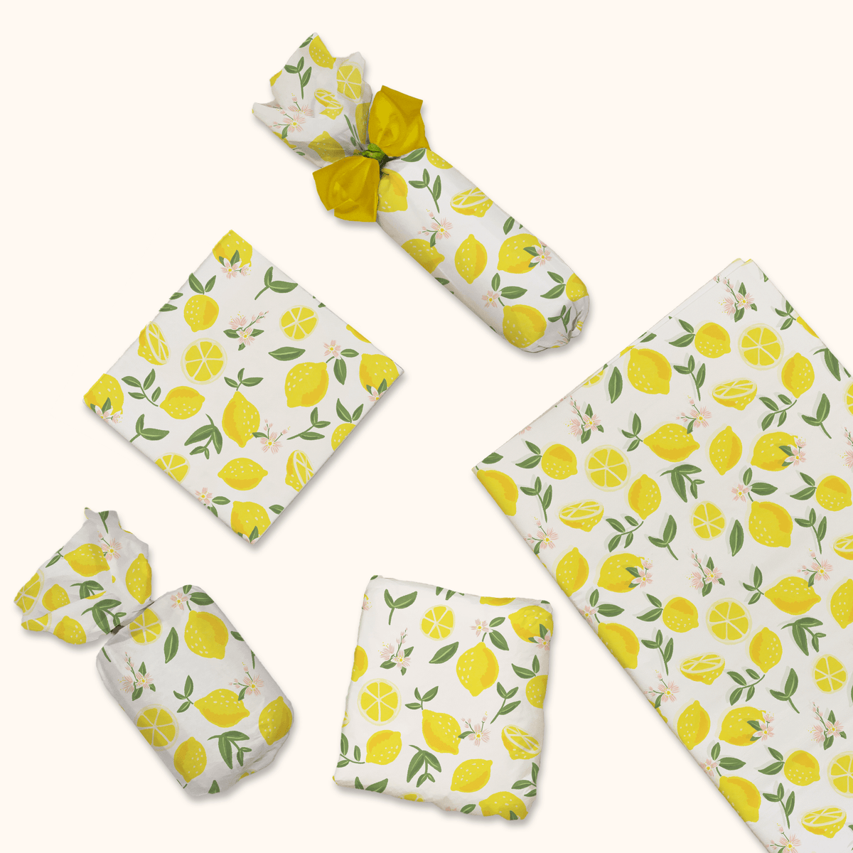 1pc 120g Paper Gift Bag, Modern Lemon Print Gift Wrapping Bag For Party